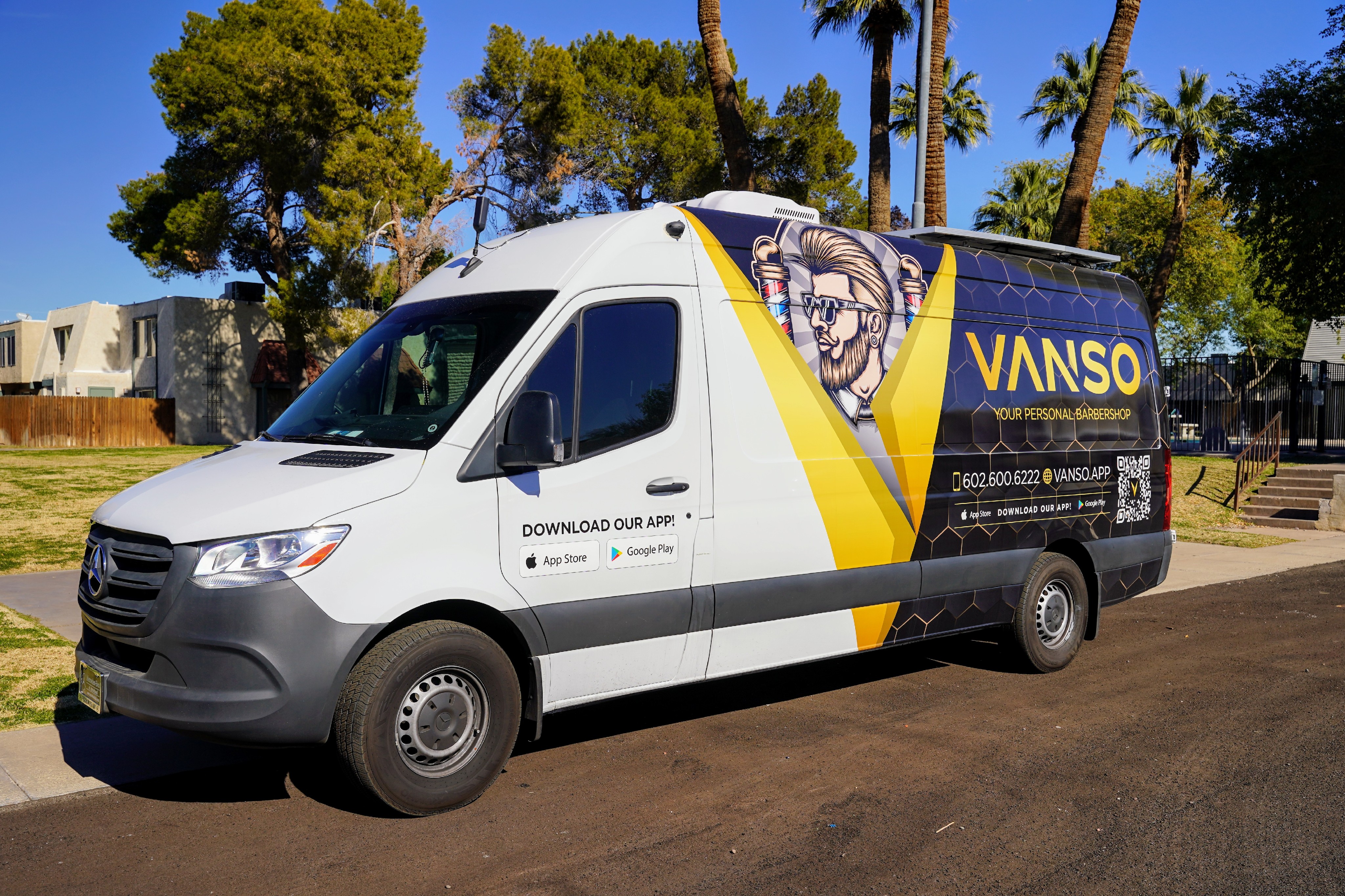 Vanso Mobile Barbershop logo